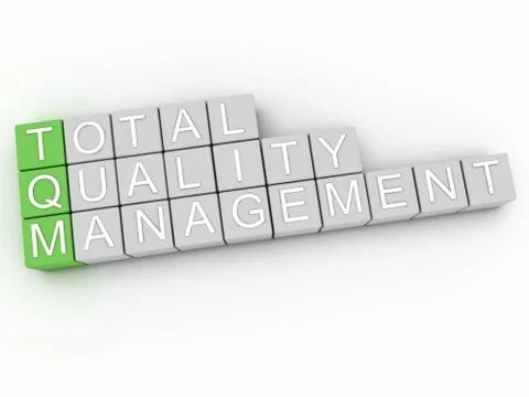 3d image TQM Total Quality Management  issues concept word cloud background Illustrazione stock