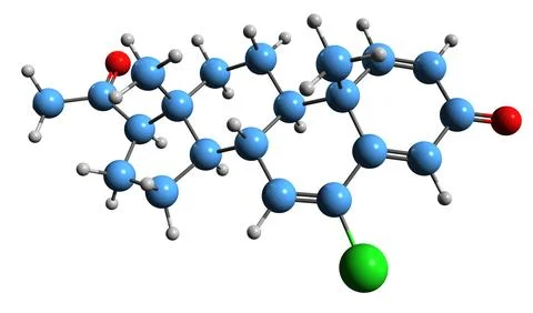3D image of Trengestone skeletal formula Stock Illustration