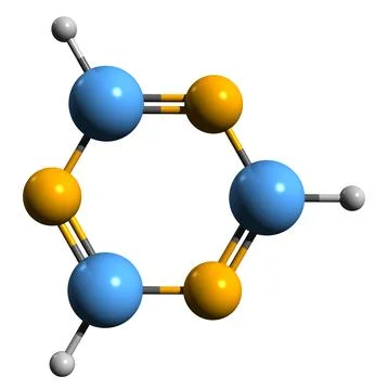 3D image of Triazine skeletal formula Stock Illustration
