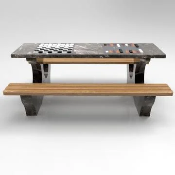 3d image of Urban and Park chess table for outdoor 07 Ilustração Stock