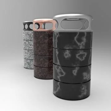 3d image of urn with galvanized lid with ashtray 04 Stock Illustration