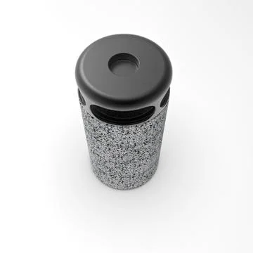 3d image of urn with galvanized lid with ashtray 01 Stock Illustration