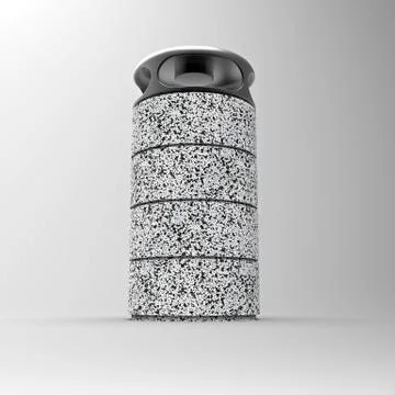 3d image of urn with galvanized lid with ashtray 05 Stock Illustration