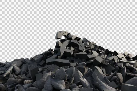 3d image of various damaged signs with stones Stock Illustration