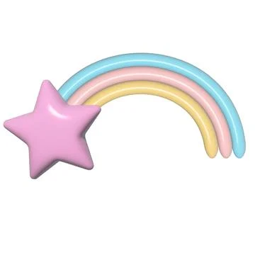 3d image - vector illustration of a star and a rainbow for design Stock Illustration