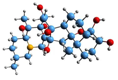 3D image of Veracevine skeletal formula Stock Illustration