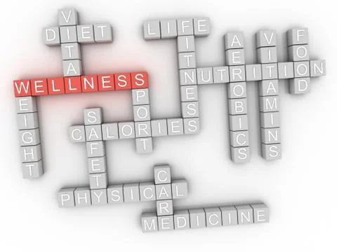 3d image Wellness word cloud concept イラスト素材