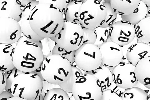 3D image of white bingo balls Stock Illustration