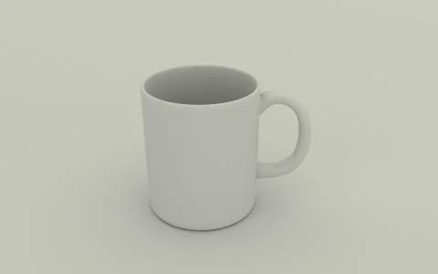 3D Image White Coffee Mug Cup Render Stock Illustration