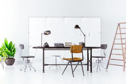 3d image of working place setup Stock Illustration