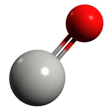 3D image of Zinc oxide skeletal formula Stock Illustration