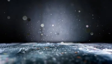 3D image.Abstract empty floor background in the dark.Lights defocused. Clo... Stock Photos