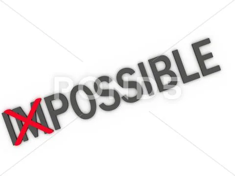 3d imagen changing the word impossible to possible Stock Illustration