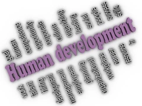 3d imagen human development concept word cloud background Stock Illustration