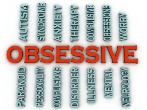 3d imagen obsessive (ocd or obsessive compulsive disorder)  issues concept wo Stock Illustration