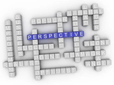 3d imagen Perspective in word cloud Stock Illustration