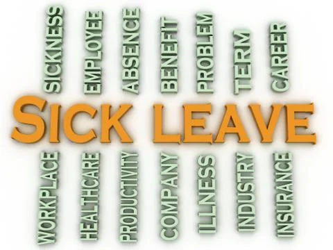 3d imagen sick leave  issues concept word cloud background Stock Illustration