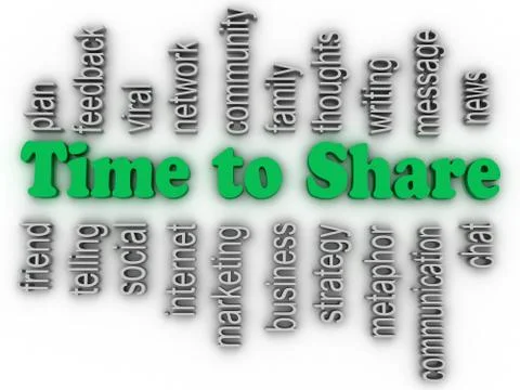3d imagen time to share issues concept word cloud background Stock Illustration