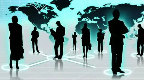 3D Images People Connecting Global Social Business Networking Sites Stock Footage