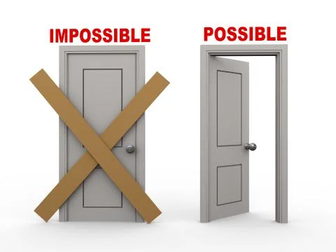 3d impossible and possible doors Stock Illustration