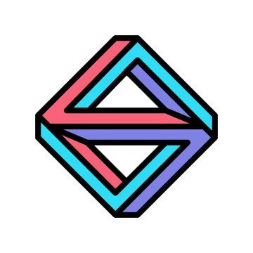 3d impossible geometric shape color icon vector illustration Stock Illustration