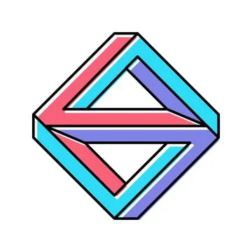 3d impossible geometric shape color icon vector illustration 스톡 일러스트