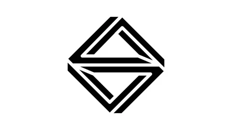 3d impossible geometric shape glyph icon animation Stock Footage 224839062