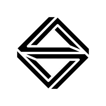 3d impossible geometric shape glyph icon vector illustration Stock Illustration