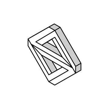 3d impossible geometric shape isometric icon vector illustration 库存插图