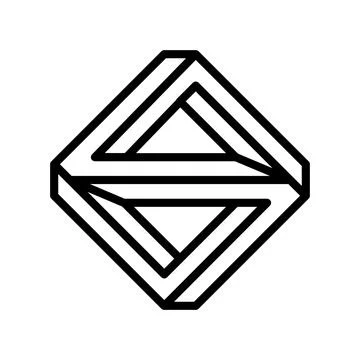 3d impossible geometric shape line icon vector illustration Stock Illustration