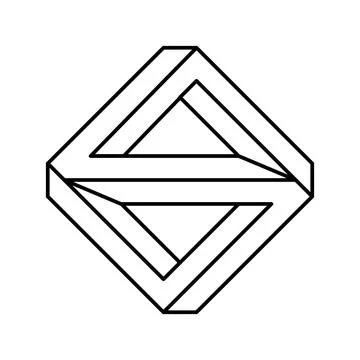 3d impossible geometric shape line icon vector illustration Stock Illustration