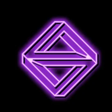 3d impossible geometric shape neon glow icon illustration Stock Illustration