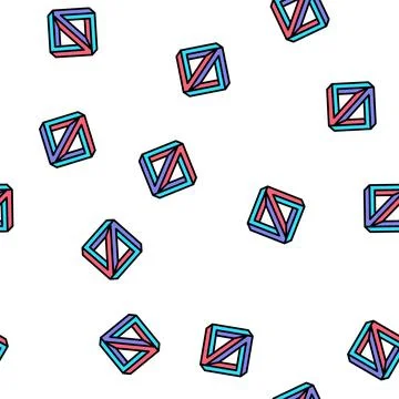 3d impossible geometric shape vector seamless pattern Stock Illustration