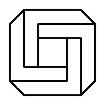 3D impossible square 스톡 일러스트