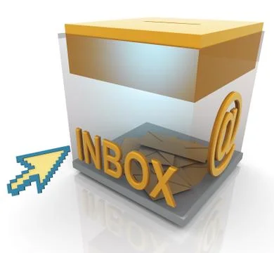 3d inbox and mouse pointer Stockillustratie