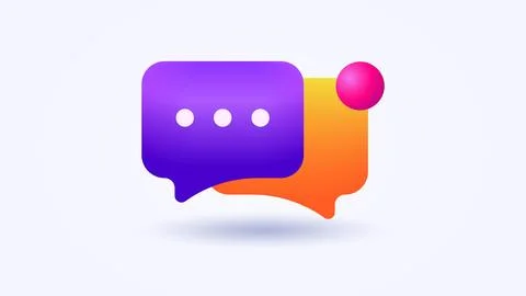 3D incoming message notifications from customers Stock Illustration