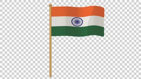 3D India Long Pool FlagTransparent PNG Stock Photos