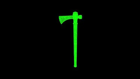 3D Indian Tomahawk on black background. Melee weapons concept. Traditional Stock Illustration