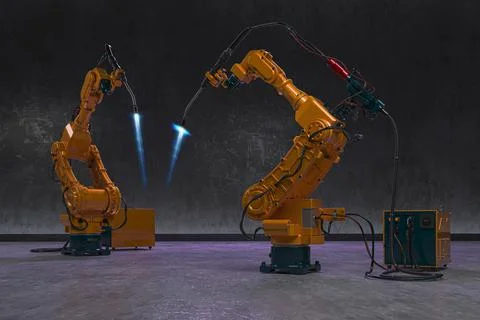 3d industrial robots SCI-Fi concept technology Stock Illustration