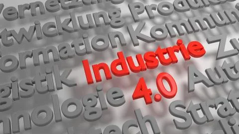 3D Industrie 4.0 word cloud Stock Illustration