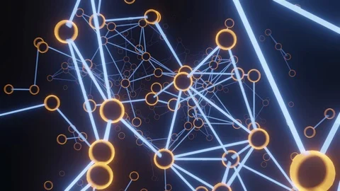 3D Infinite Particles Loop Abstraction of communications Stock Footage 122073487