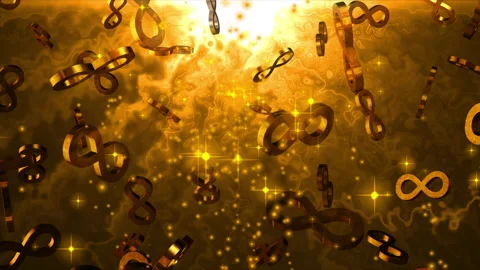 3D Infinite Symbol Floating Golden color Stock Footage 166319788