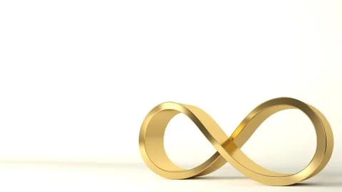 3d infinity gold sign interior Stock Illustration