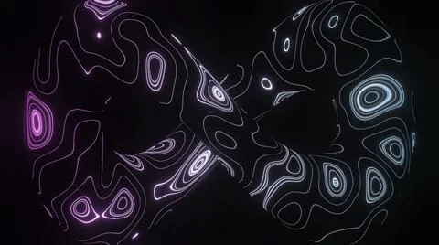 3d infinity sign with energy lines. Design. Twisted endless loop with neon Stock Illustration