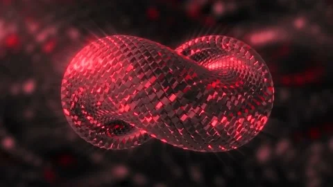 3D Infinity Spiral. Motion. Slow-moving looped spiral with shiny squares. 3D Video stock 165696812