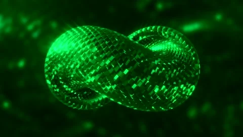 3D Infinity Spiral. Motion. Slow-moving looped spiral with shiny squares. 3D Video stock 166316900