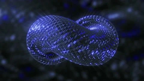 3D Infinity Spiral. Motion. Slow-moving looped spiral with shiny squares. 3D Video stock 166378387