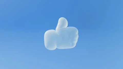 3D like inflated balloons hanging in the air on blue background Stock Footage 260420341