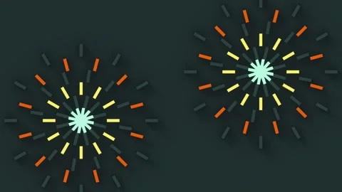 3D Infographic Background Rotating Radial Elements Teal and Orange Stock-Footage 336176929