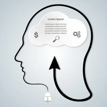 3D infographic design template and marketing icons. Cloud icon Stock Illustration